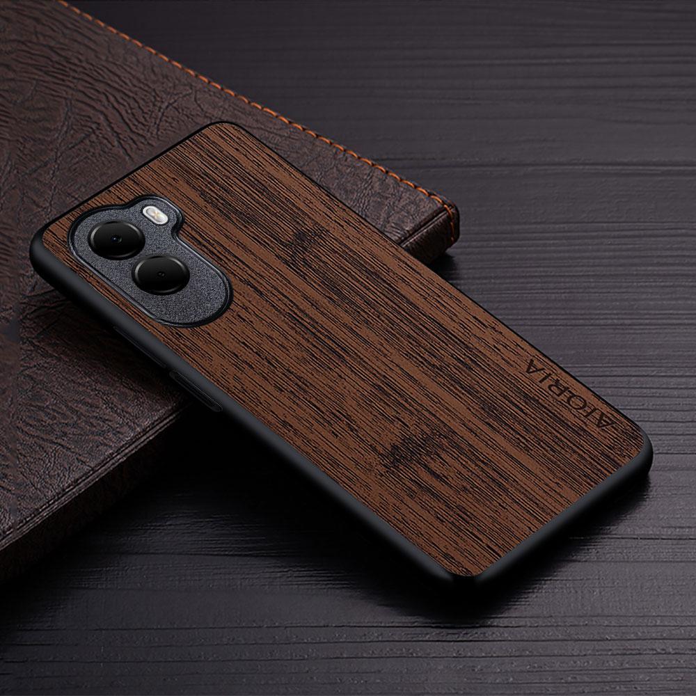 Case for Xiaomi Poco M8 M7 M6 Pro 5G 4G Funda Bamboo Wood Pattern Leather Phone Cover Luxury Coque for Poco M8 Pro Case Capa
