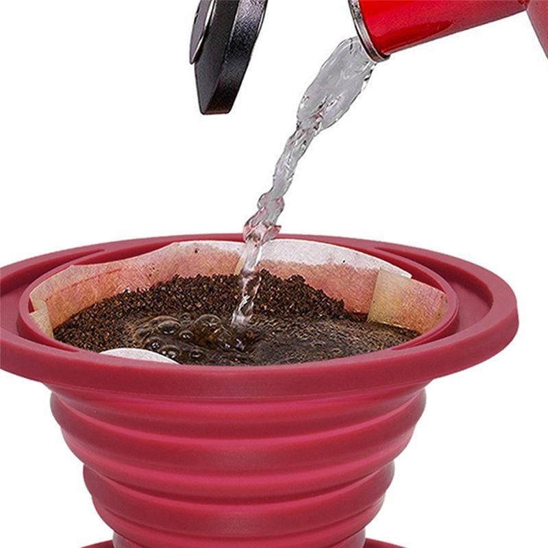 Good-Coffee Filter Foldable Reusable Coffee Filter Cone For Hand-Brewed Coffee Ideal For Hiking Camping Home Offices