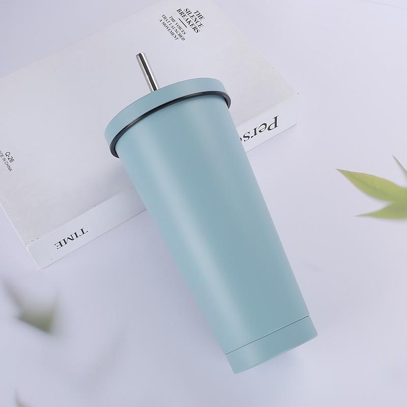 750ml Vacuum Insulated Stainless Steel Travel Mug With Straw Office Car Home Outdoor Use