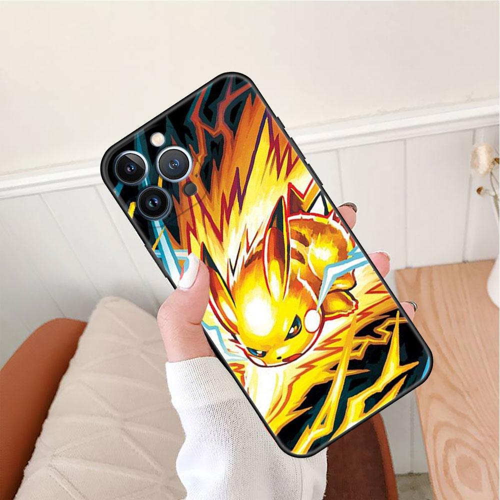 Telefon Fall Für Apple iPhone 11 14 13 12 Pro 7 Plus XR X XS Max 6 6S 13Pro Max schwarz Silikon Funda Anime Cool Pokemon