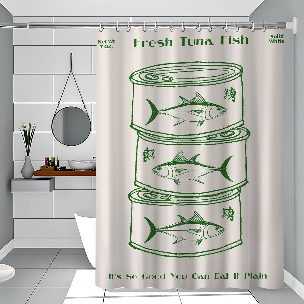 

Retro Kitchen Fish Blue Sardines Red Lobster Tuna Simple Shower Curtain Bathroom Shower Curtain Easy Clean Scrub Light Opaque 90x180 cm