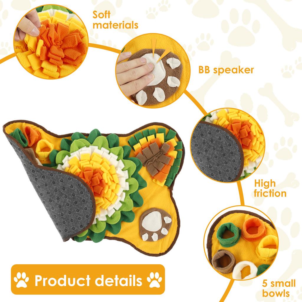 Dog Snuffle Mat Pet Toys Interactive Training Sniff Natural Feeding Mat Squeaker Dog Treat Relieve Pressure Snuffle Toys