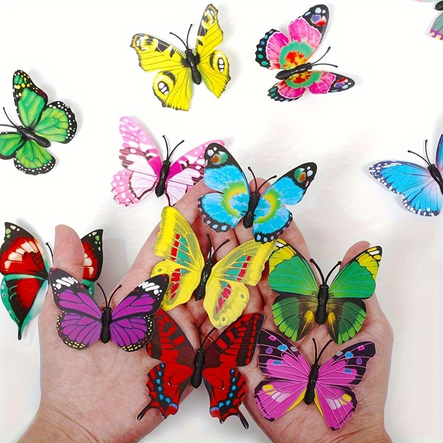 12pcs/Pack Color Mini Butterfly Magnetic Refrigerator Sticker Kitchen Living Room Decoration Wall Stickers DIY Creative ZSY