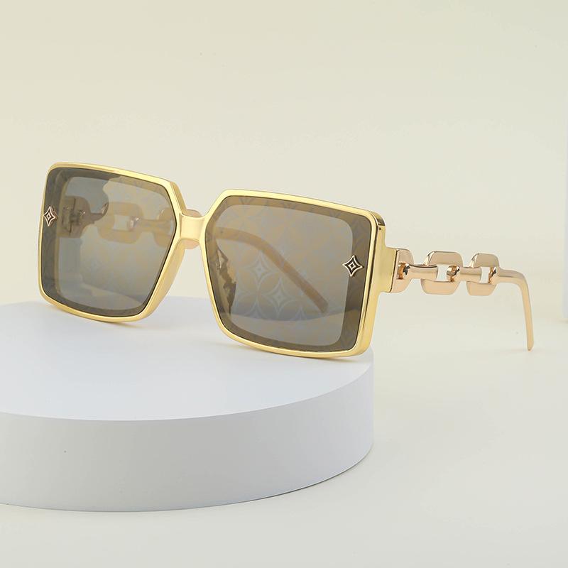 Box Sunglasses Women'S Trendy Metal Chain Glasses Legs Sunglasses Men'S Trendy Glasses