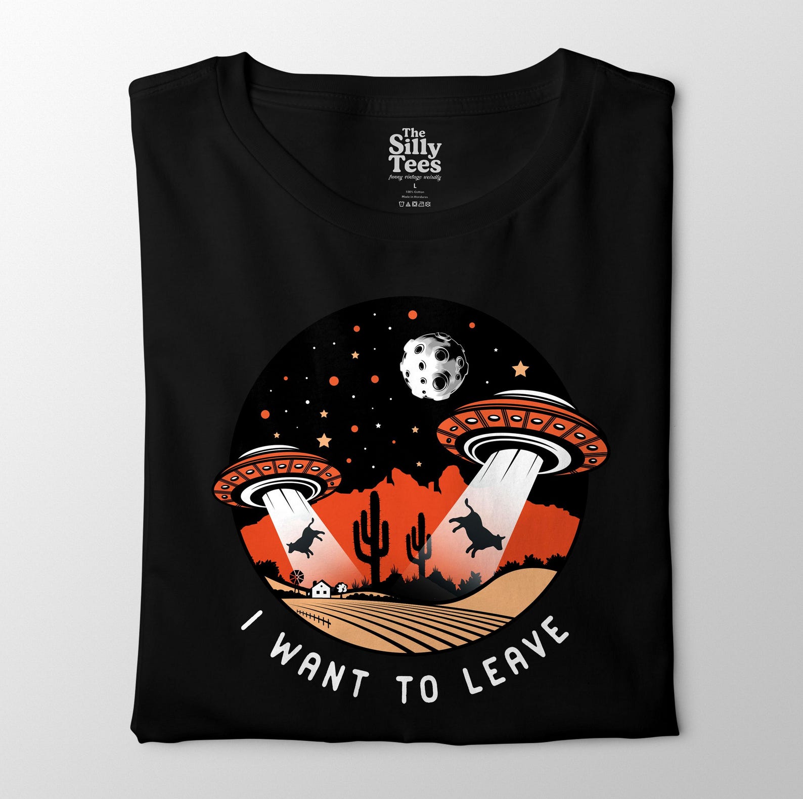 Funny Alien Abduction T-Shirt: Retro Sci-Fi Introvert Humor 4XL