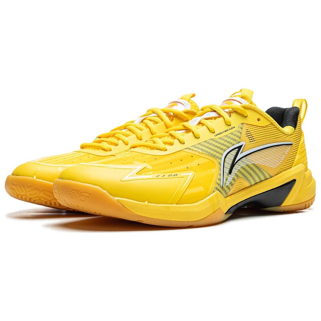 Li Ning Synthetic Leather Comfortable Trendy Non-Slip Wear-Resistant Low-Top Badminton Shoes Unisex sneaker Yellow AYZU019-4