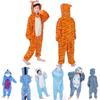 Entzückender Tier-Flanellpyjama für Kinder mit gemütlichem Onesie-Schlafanzug mit Taschen