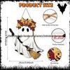 Halloween Bat Wings & Vampire Black Cat Door Hanger - Wooden Ghost Festival Front Door Decoration