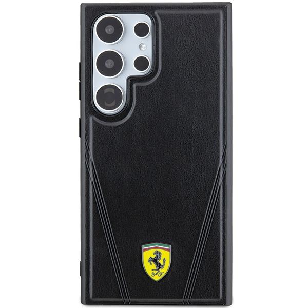 Ferrari Fehms24Lp3Bak S24 Ultra S928 Czarny/Black Hardcase Hot Stamp V Lines Magsafe
