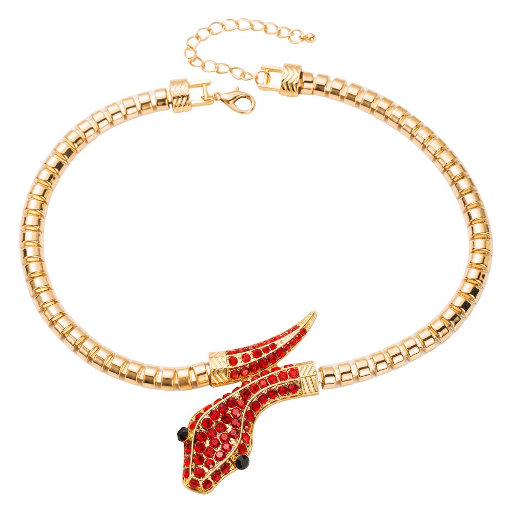 Przesadny naszyjnik węża: Łańcuszek na obojczyk z cyrkoniami, Modny dodatek na imprezę