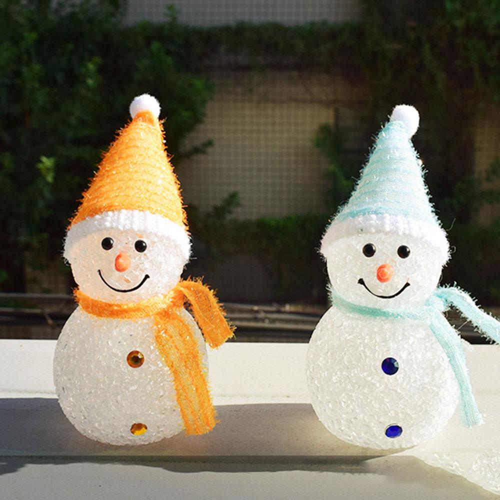 Lámpara solar de Navidad con muñeco de nieve, lámpara insertada en el suelo, decoración de jardín al aire libre, lámpara LED para césped de paisaje