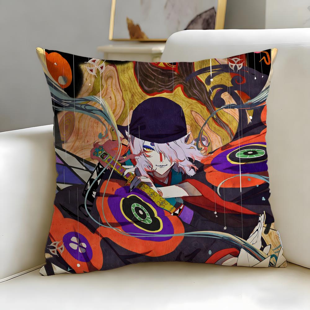 classic anime Mononoke Cushion Cover Soft & Easy-Wash Pillow Case – Versatile for Couch, Bed, Travel and Office