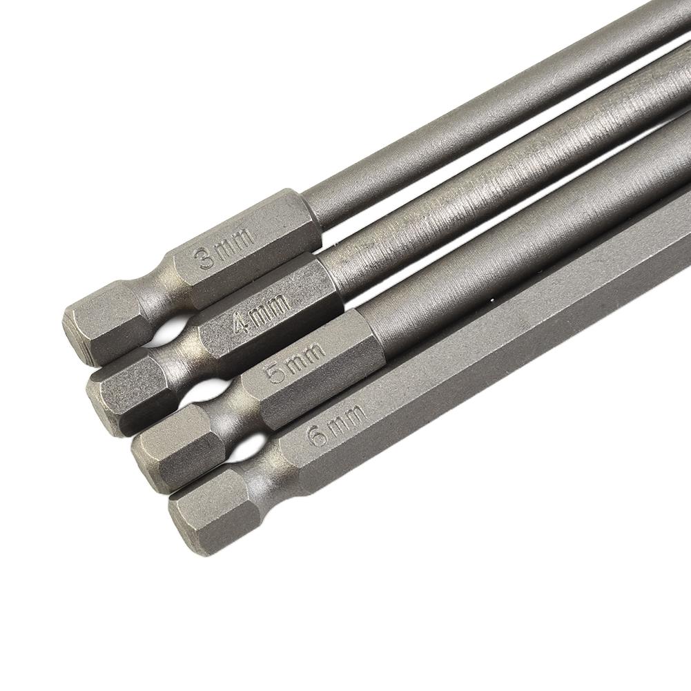 150mm Hex Screwdriver Bits 3/4/5/6mm 4* 4pcs 1/4 Driver
