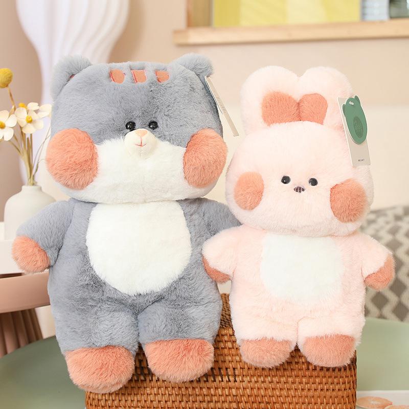 Children'S Sleeping Kitten Soothing Doll Cute Pet Rabbit Bear Claw Machine Rag Doll Plush Toy Birthday Gift