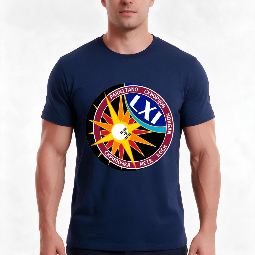 Expedition 61 Crew Patch Tshirt Summer Casual Cotton Tee Oversized Streetwear Tops Vintage Graphic Print Unisex Men Women