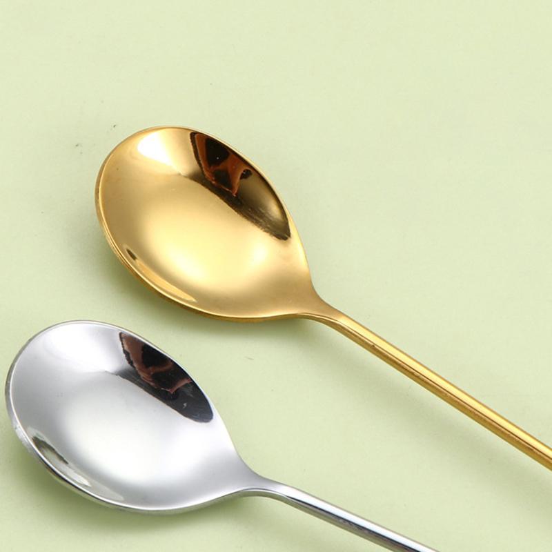 Diamond Spoon Fork Stainless Steel Long Stirring Spoon Exquisite  Teaspoon For Ice Cream Dessert Coffee Cocktail Mug