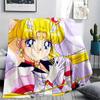 Sailor Moon Sailor Moon Pattern Flannel Blanket, High Quality Comfortable for All Seasons, Home Decor, Warmth and Comfort, Perfect for Gifts.