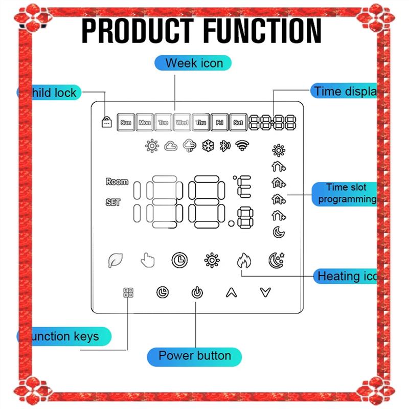 24-Hour Delivery Tuya Wifi Smart Thermostat Electric Floor Heating TRV Water Gas Boiler Temperature Voice Remote Controller 3A D