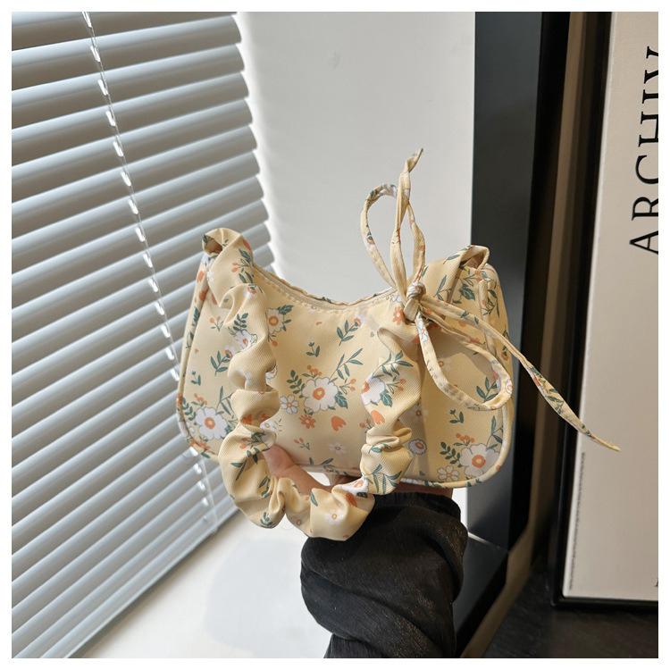 Floral Minimalist Underarm Bag, Cross-border New Single-shoulder Bag, Japanese Sweet Country Style Handbag, Small Bag, Nyl Bag