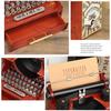 Retro Design Wind Up Mechanical Music Box In Typewriter Shape Sweet Melodies with Drawer Home Desktop Shelf Decors