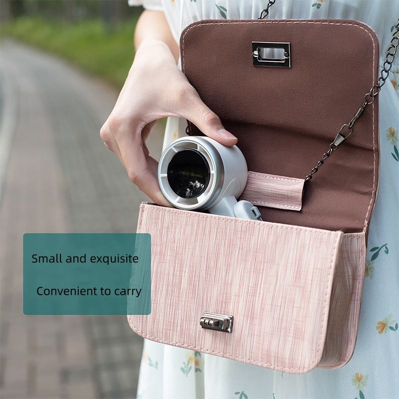 Folding High-speed Turbo Fan Summer New Hand-held Fan Hanging Neck Outdoor Fan Desktop Portable LED Adjustment Student Fans