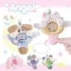 Plush Squeaky Badge Clip Holder with Keychain Cute Cartoon Animal Badge Pin Display Cover Case for Ita Bag Protection Pin Gift