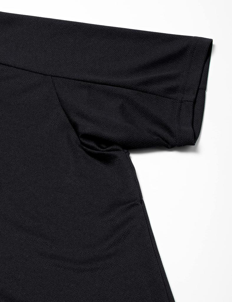 Mizuno Training Wear Polo Short Size S Shirt, Button-Down, Sleeve, Moisture-Wicking, Quick-Drying, Black/Diva Blue,