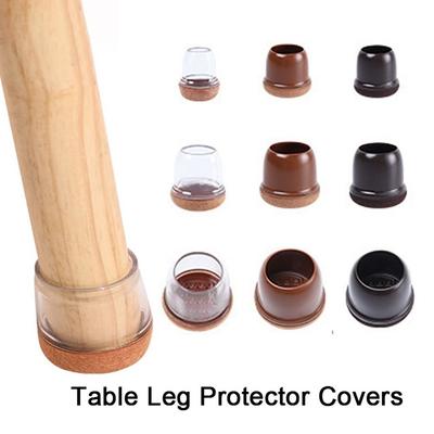 4PCS New TPE Table Leg Protector Covers Felt Floor Protectors Chair Foot Caps Durable Non-Slip Table Foot Pads Table Leg