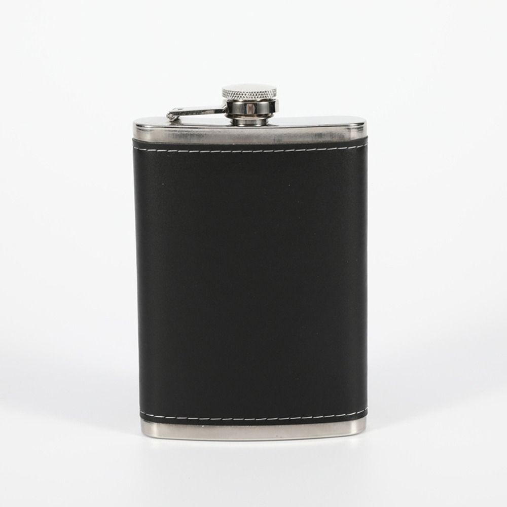 9oz Hip Flask PU Leather Wrapped Whisky Flagon Portable Liquor Flask Wedding Party