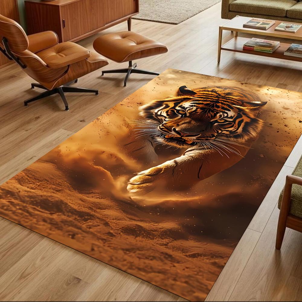 Wild Tiger In Jungle Non-Slip Home Carpet Design for Office Decor Living Room Bedroom Gift
