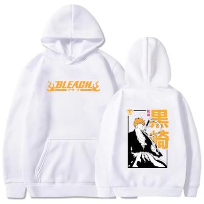 Japan Anime Bleach Harajuku Kurosaki Ichigo Unisexga Hoodies Gothic Cool Cartoon Unisex Streetwear Long Sleeve Winter Unisex Sweatshirts