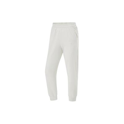 Li Ning Fitness Series Casual Solid Color Sweat Absorbing Moisture Wicking Mid Rise Sports Long Pants Women Bottoms Silver-Birch-Gray AKLU488-2