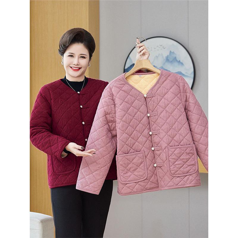 

Plus Size Cotton-Padded Coat for Elderly Women 5XL for 80-90 kg