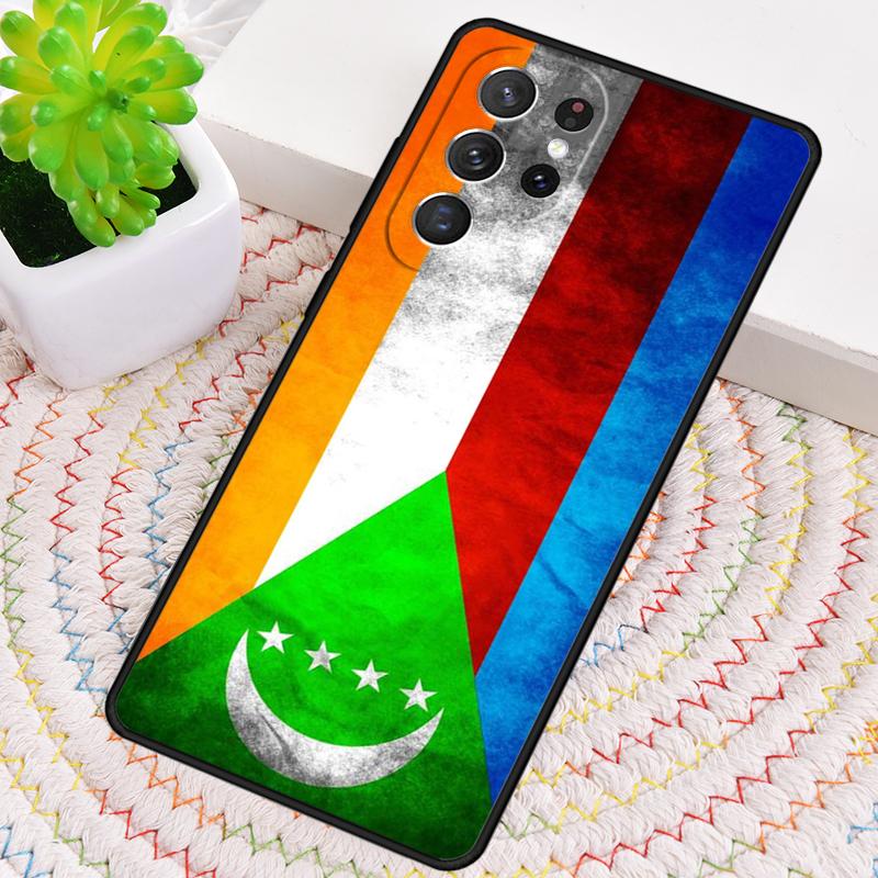 Comoros Flag Phone Case for Samsung Galaxy Note 10 Pro S26 Ultra S23 S24 FE S25 S21 S22 PLUS Shockproof Cove