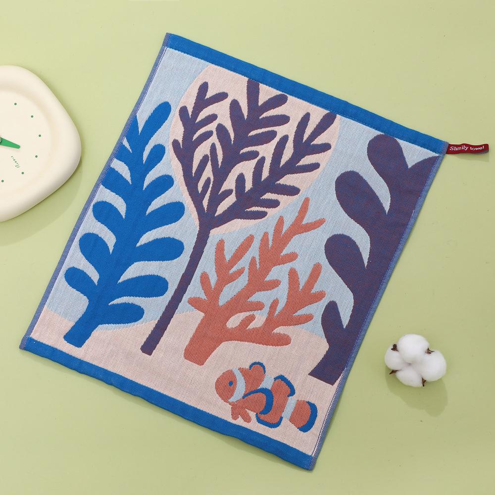 Abstract Art Animal Handkerchief Household Quick-drying Hand Towel 34*40cm Four-layer Cotton Hand Towel Kitchen Bathroom Towel