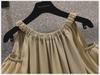 Korean Off-Shoulder Plus Size Midi Dress - French Sweet Summer Style for Women