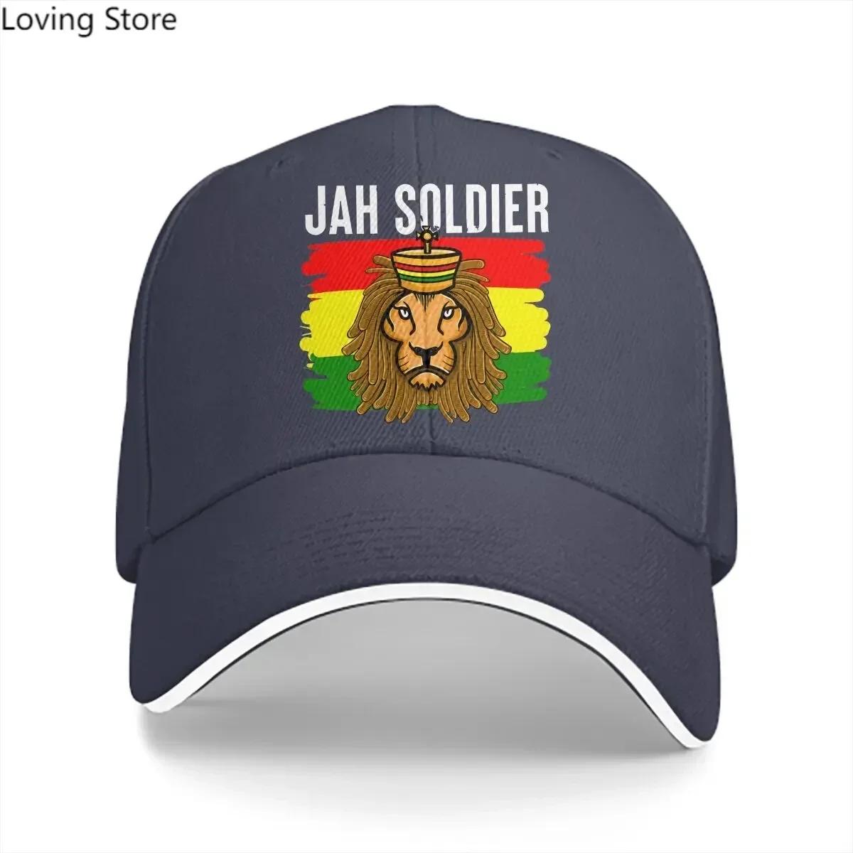 

Jah Soldier Reggae Lovers Baseball Cap Unisex Hats Women Visor Protection Snapback Jamaica Lion Caps One Size