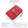 Baellerry Women's Pu Leather Wallet Korean Style Snap Button Coin Purse Vertical Billfold Multi-card Slot Short Purse Zipper Card Holder