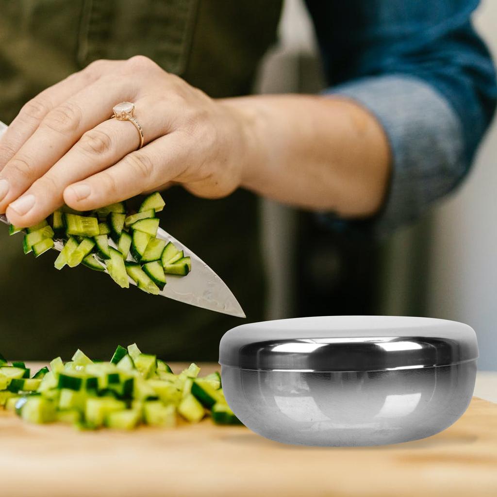 2 Sets Stainless Steel Rice Bowl Holders Food Containers Kitchen Supply Korean Cooked Bowls with Cover Tableware Soup