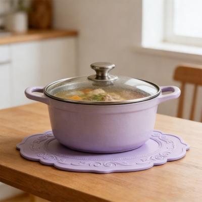 Insulated Coaster Silicone Oval Anti-Slip Heat Resistant Placemat Superior Anti-Wrinkle Design Kitchen Decorative Non-Slip Mat