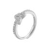 ZHUKOU gold plated zircon 16 Arabic letters silver adjustable ring : VJ632B1