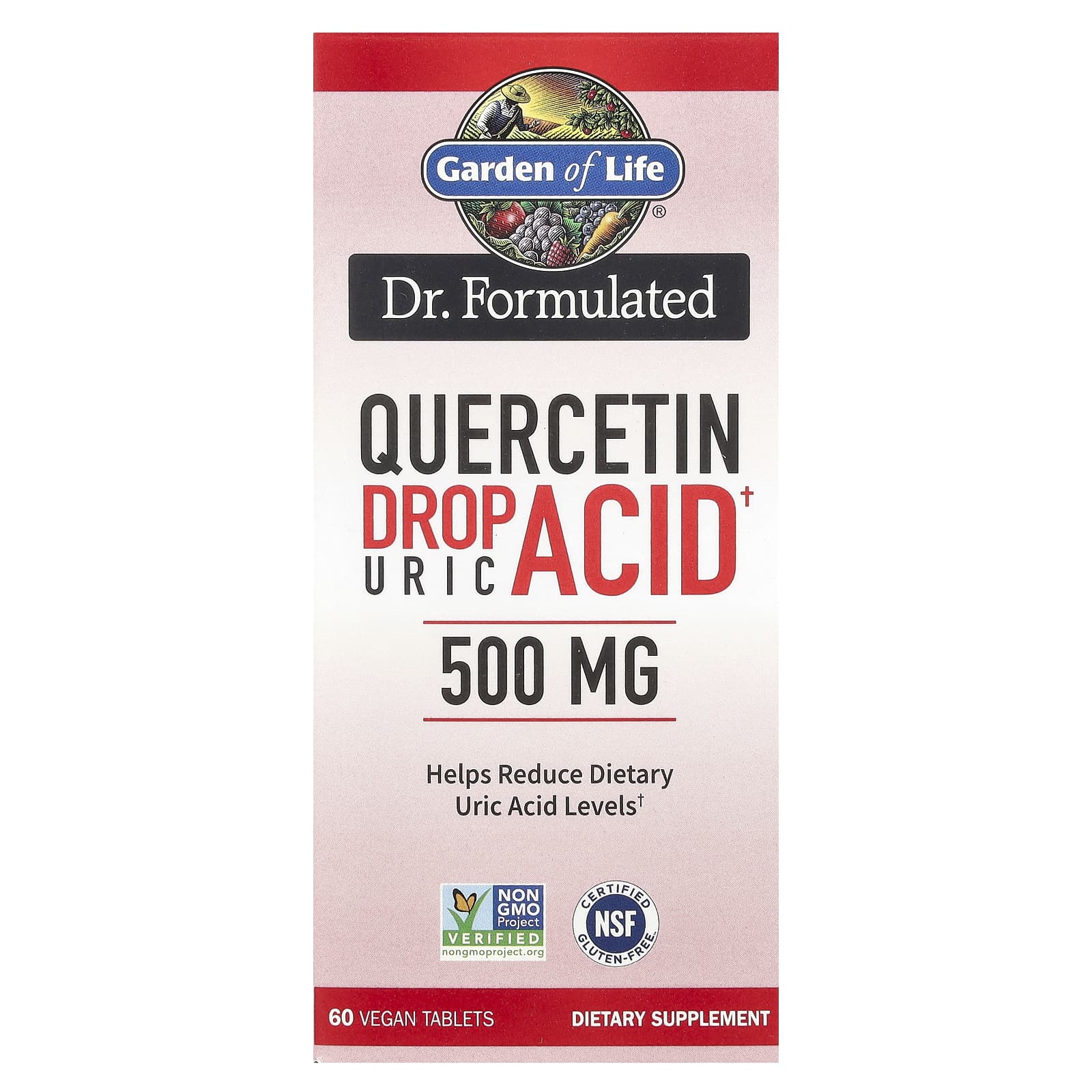 

Doctor Formulated, Quercetin Drops Uric Acid, 500Mg, Veggie Tablets, 60 Tablets