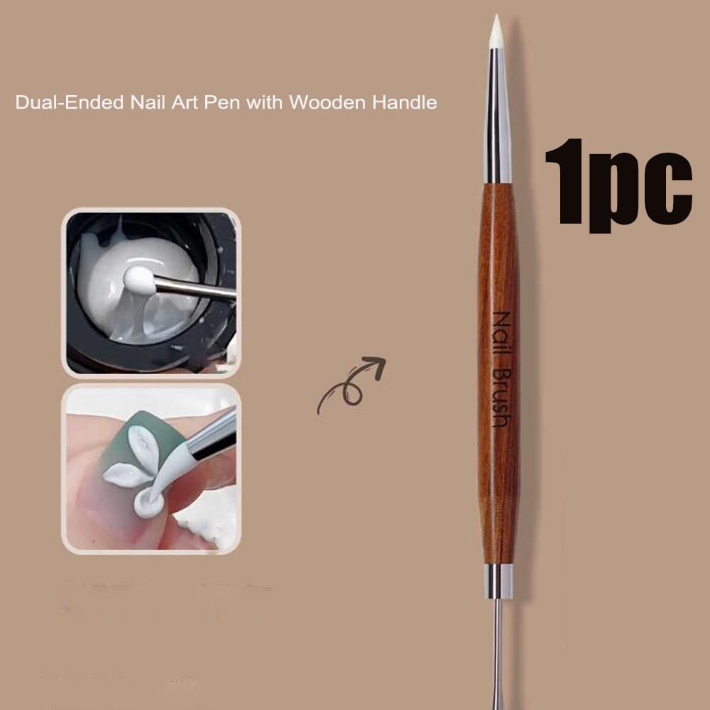 

1/2Pc Double-ended Silicone Nail Art Carved Pen 16x1cm Multi-Function Mix Gel Nail Builder Pen DIY Painting/Sculpture Nail Brush