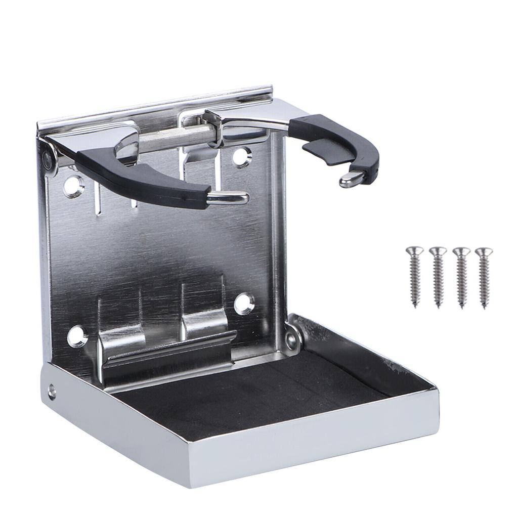 2 Pieces Adjustable Folding Cup Drink Holder Stainless Steel Bottle Holder Stand for Car Marine Boat Truck RV