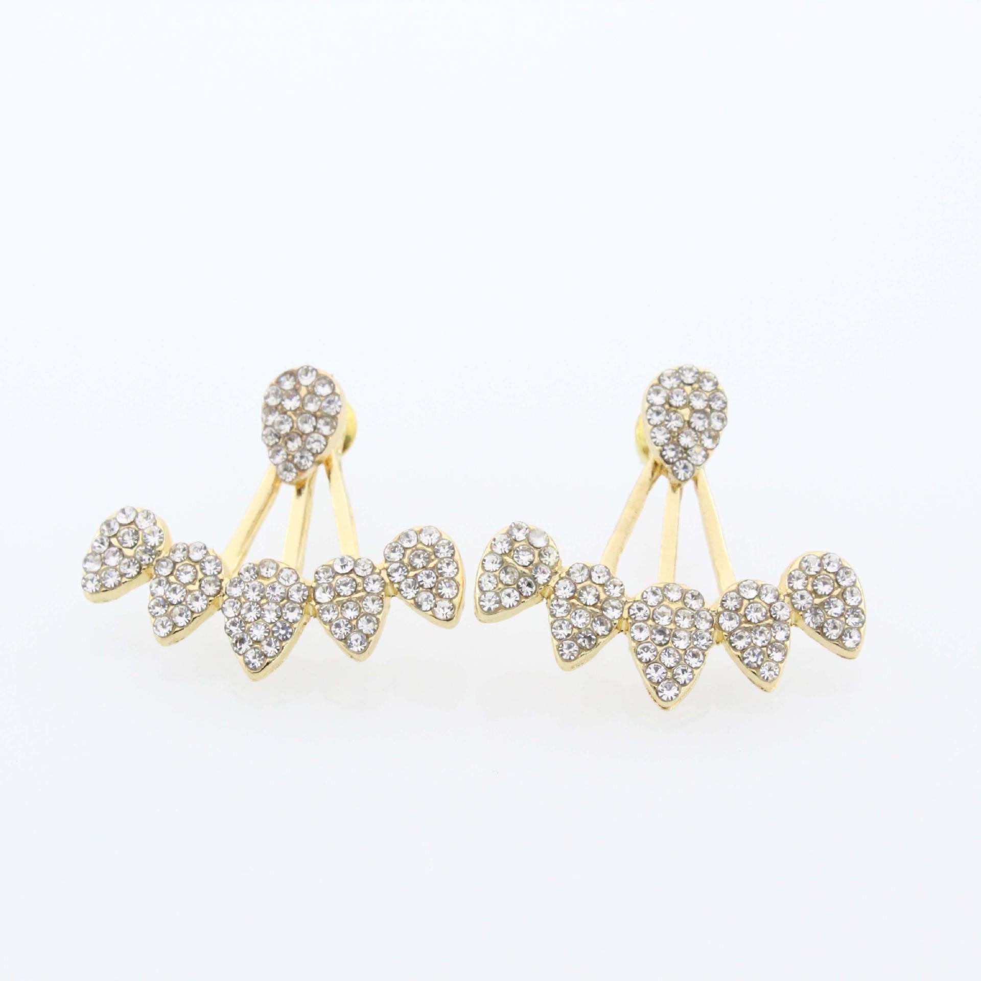 Korean Fashion Rhinestone Water Drop Stud Earrings