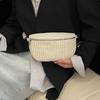 Women's 2025 Canvas Corduroy Waist Bag - Large Capacity, Trendy Street Style, Single Shoulder, Crossbody Bag.