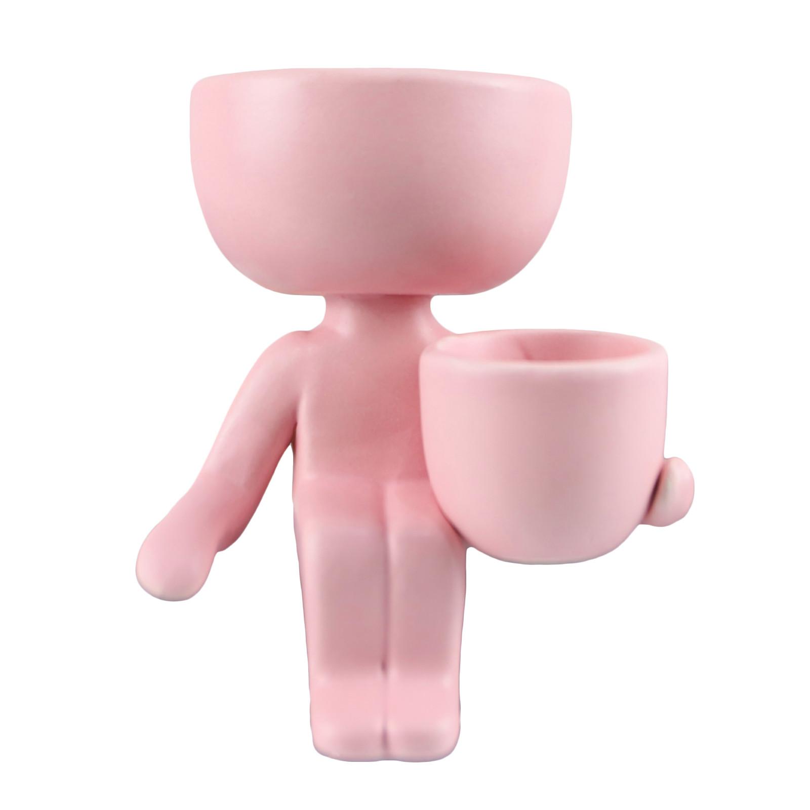 

Lndoor и открытый керамический сочный цветочный горшок, ваза, украшение для домашнего сада One Size розовый