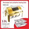 Gold-Plated Stainless Steel Chafing Dish with Glass Lid