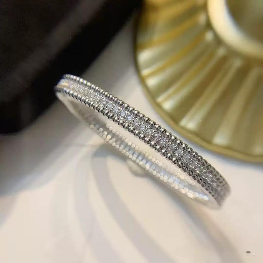 2026 Rope Knot Bracelet Women's Snap-on Full Diamond Kink Bracelet Copper Plated 18K Light Luxury Temperament High-end Hand Jewelry