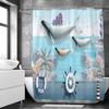 3D Bathroom Curtains Ocean Fish Jellyfish Shell Starfish Dolphin Anchor Shower Curtain Waterproof Fabric Cartoon Boy Bath Screen